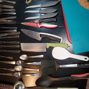 Assorted Kitchen Utensils and Knives Set